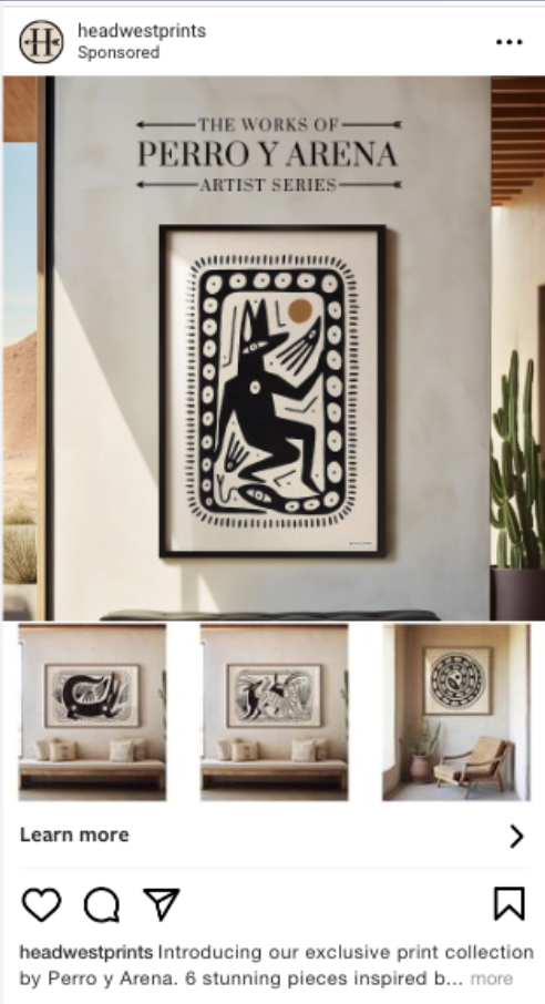 Meta ad creative — Head West Prints