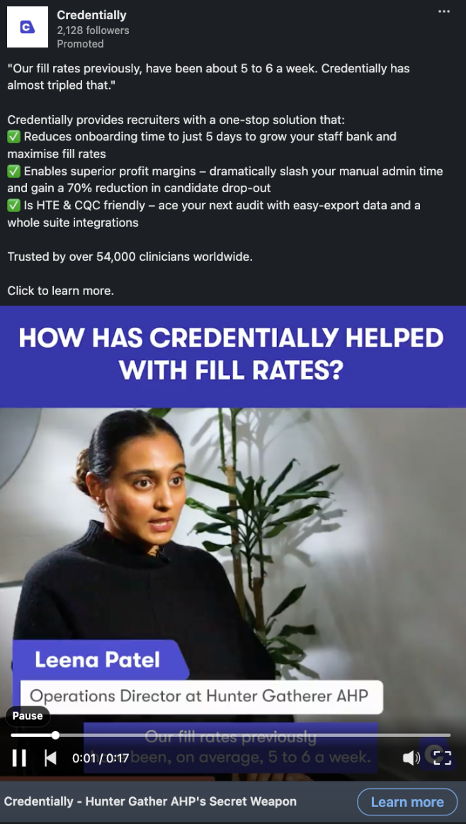 Drop full ad post screenshot, LinkedIn (caption + creative)